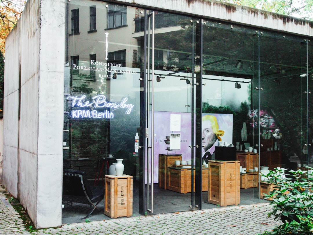 a store front with a sign
