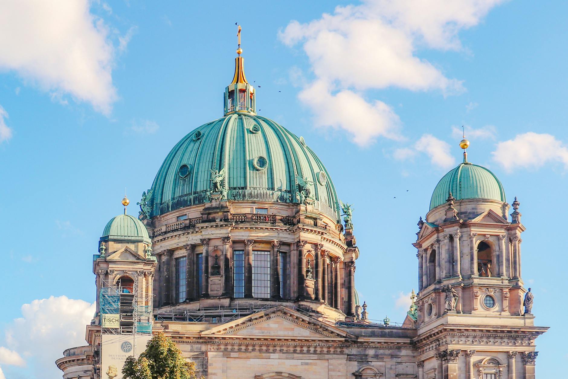 The iconic Berlin Cathedral with its magnificent dome on a bright sunny day.